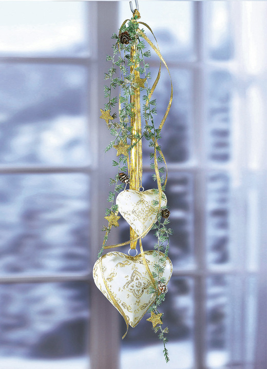 Wohnaccessoires - Dekohänger mit Herzen aus Metall, in Farbe