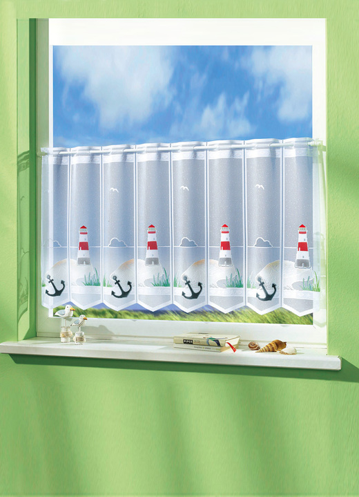Landhaus & Küche - Kurzstore mit Stangendurchzug, in Größe 788 (H45xB 98 cm) bis 858 (H60xB155 cm, in Farbe LEUCHTTURM Ansicht 1