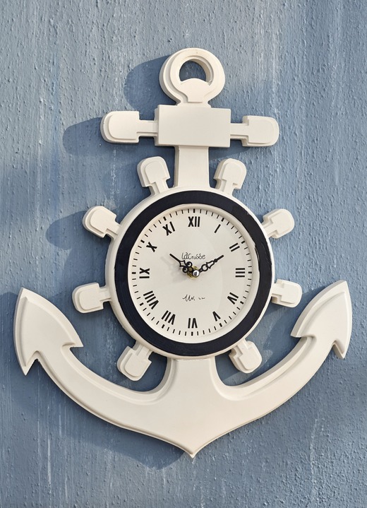 Uhren - Wanduhr in Form eines Ankers, in Farbe