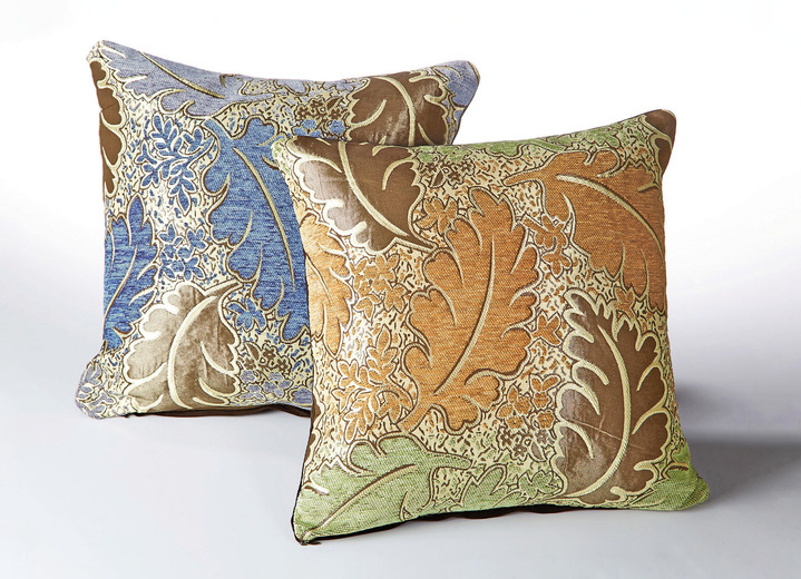 Wohnaccessoires - Gewebte Kissenbezüge, 2er-Set, in Größe 105 (2 Kissenhüllen, 40x40 cm) bis 110 (2 Kissenhüllen, 50x50 cm), in Farbe TERRA Ansicht 2