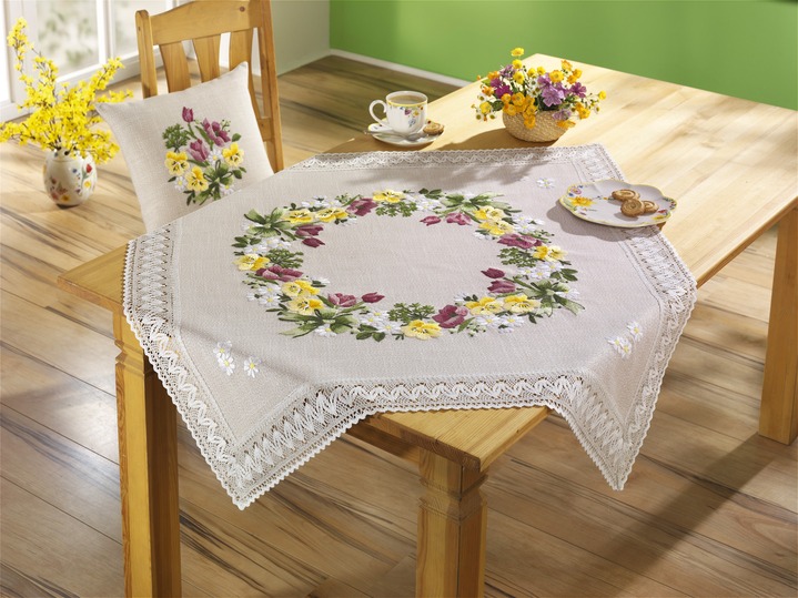 Tisch- & Fensterdekorationen - Schäfer Tisch- und Raumdekoration, in Größe 103 (Läufer, 50/100 cm) bis 404 (Kissenbezug,40/ 40 cm), in Farbe BUNT., in Ausführung Stickpackung