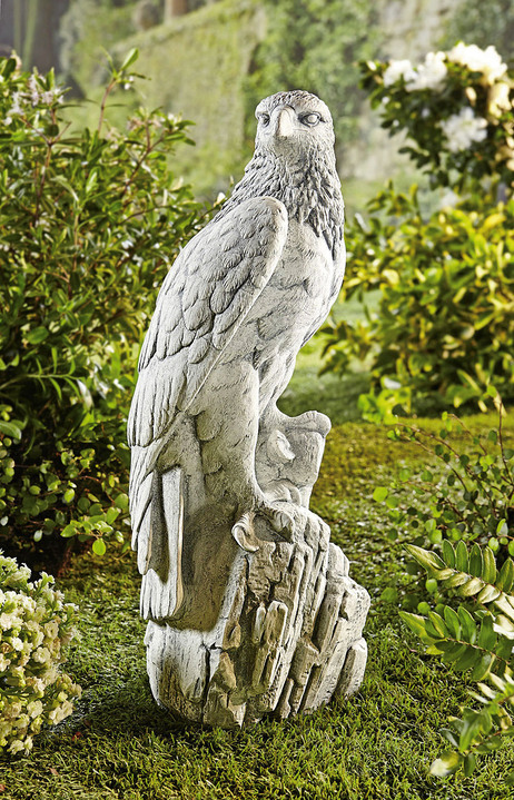 Gartendekoration - Falke aus Steinguss, in Farbe GRAU