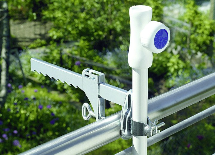 Sichtschutz und Sonnenschutz - Balkonklammer aus verzinktem Stahl, in Farbe SILBER