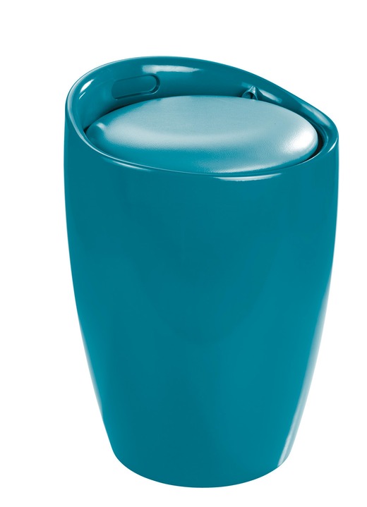 Badmöbel - Sitzhocker mit Stauraum, in Farbe PETROLBLAU Ansicht 1