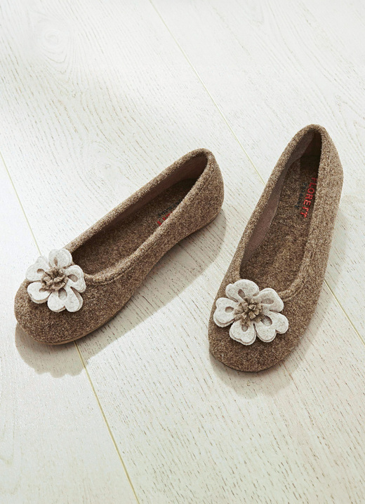 Pumps & Ballerina - Ballerina von Varomed aus angenehmem Filzmaterial, in Größe 036 bis 042, in Farbe BRAUN Ansicht 1