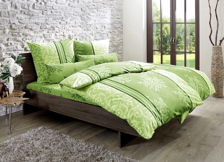 - Renforcé Bettwäsche aus 100% Baumwolle, in Größe 111 (40/80 cm + 135/200 cm) bis 412 (4-teiliges Set), in Farbe GRÜN Ansicht 1