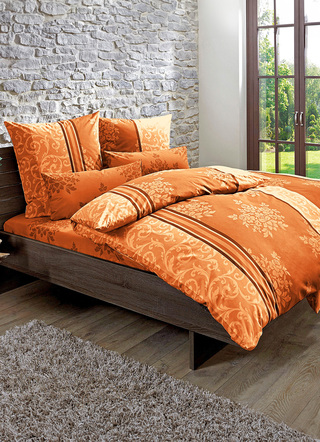 Bettwäschegarnituren - Renforcé Bettwäsche aus 100% Baumwolle, in Größe 111 (40/80 cm + 135/200 cm) bis 412 (4-teiliges Set), in Farbe ANTHRAZIT – Farbe TERRA – Ansicht 