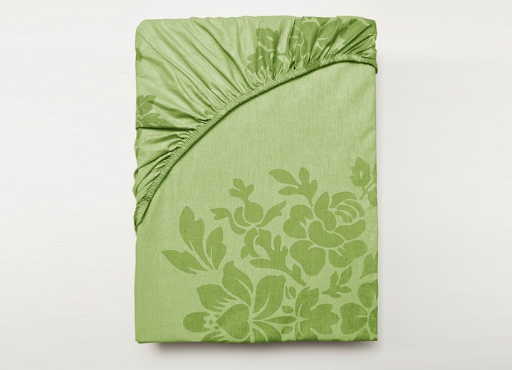 Bettwäschegarnituren - Renforcé Bettwäsche aus 100% Baumwolle, in Größe 111 (40/80 cm + 135/200 cm) bis 412 (4-teiliges Set), in Farbe GRÜN Ansicht 2