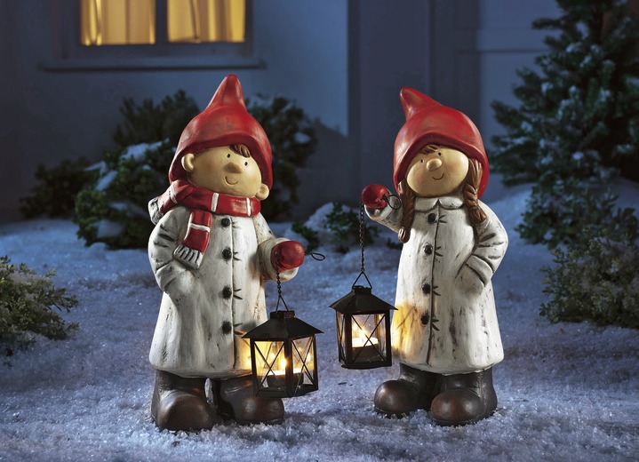 Weihnachten - Winterkinder mit Laterne, in Farbe WEISS, in Ausführung Junge Ansicht 2