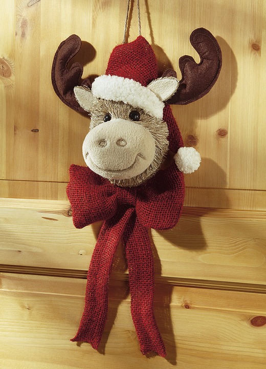 Weihnachtliche Dekorationen - Elchkopf, in Farbe