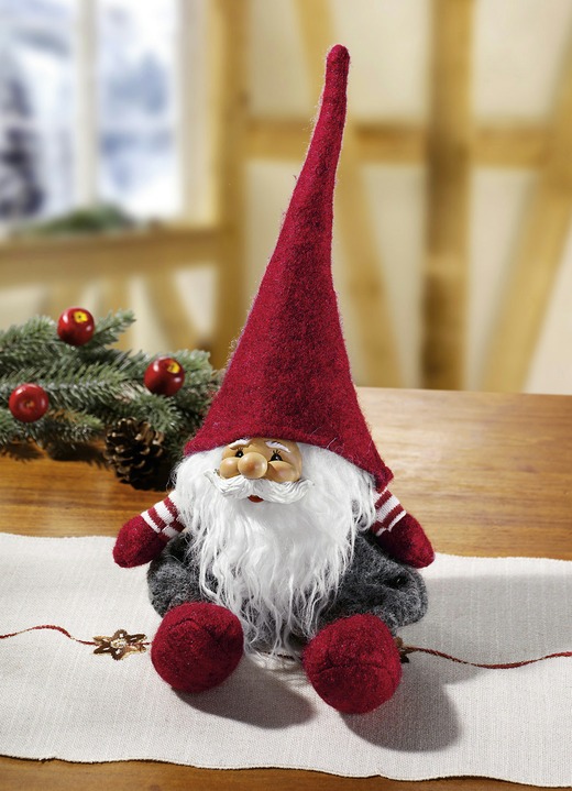 Weihnachtliche Dekorationen - Weihnachtswichtel, in Farbe ROT/GRAU