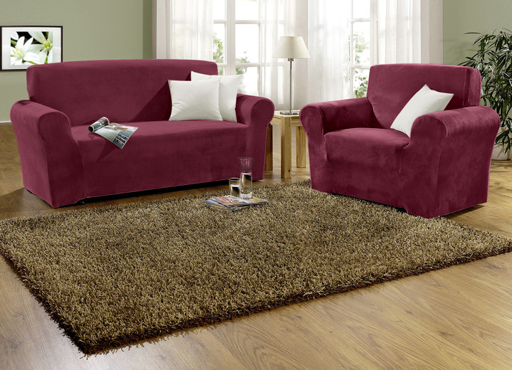 Sessel- & Sofaüberwürfe - Stretchbezüge mit Fleckschutz, in Größe 101 (Sesselbezug) bis 905 (Kissenbezug, 40x40 cm), in Farbe CAMEL Ansicht 17