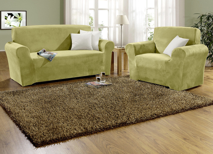 Sessel- & Sofaüberwürfe - Stretchbezüge mit Fleckschutz, in Größe 101 (Sesselbezug) bis 905 (Kissenbezug, 40x40 cm), in Farbe CAMEL Ansicht 21