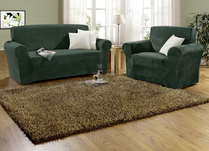 Sessel- & Sofaüberwürfe - Stretchbezüge mit Fleckschutz, in Größe 101 (Sesselbezug) bis 905 (Kissenbezug, 40x40 cm), in Farbe CAMEL Ansicht 24