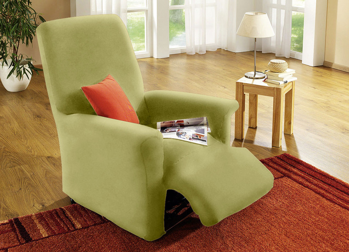 Sessel- & Sofaüberwürfe - Stretchbezüge mit Fleckschutz, in Größe 101 (Sesselbezug) bis 905 (Kissenbezug, 40x40 cm), in Farbe CAMEL Ansicht 22