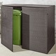 Gartenzubehör - Doppel-Mülltonnenschrank mit witterungsbeständigem Kunststoffgeflecht, in Farbe BRAUN, in Ausführung Für 2 kleine Tonnen