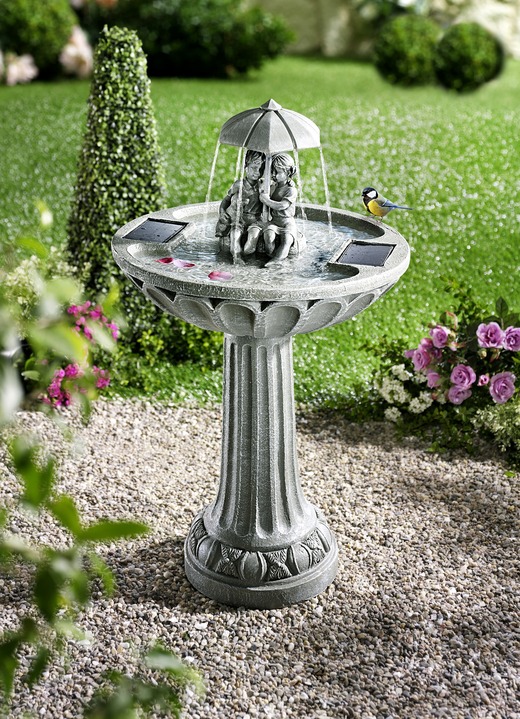 Romantisch - Solar-Springbrunnen, in Farbe GRAU