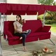 Gartenmöbel - Hollywood-Schaukel mit Gestell aus verzinktem Stahlrohr, in Farbe ORANGE, in Ausführung Single-Schaukel – Farbe BORDEAUX – Ansicht 2
