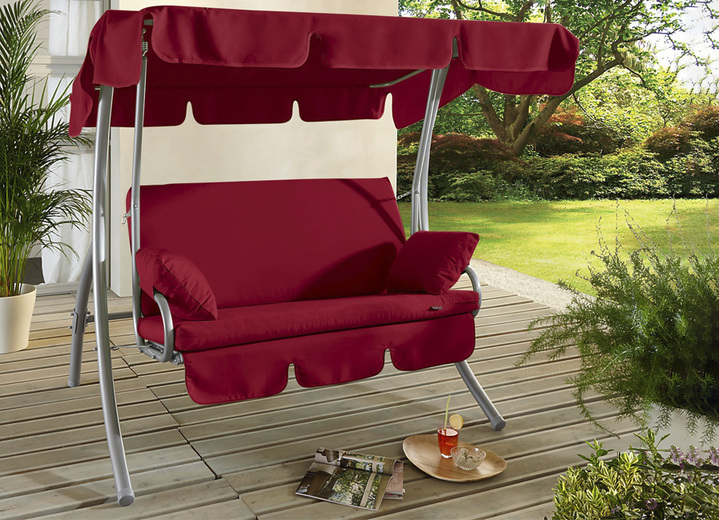 Gartenmöbel - Hollywood-Schaukel mit Gestell aus verzinktem Stahlrohr, in Farbe ORANGE, in Ausführung Single-Schaukel Ansicht 5