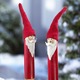 Weihnachten - Gartenstecker aus Metall, 2er-Set, in Farbe WEISS, in Ausführung Schneemann