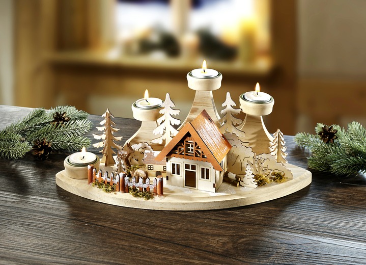 Weihnachtliche Dekorationen - Adventsteelichthalter, in Farbe
