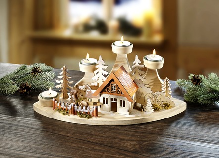 Adventsteelichthalter aus Holz