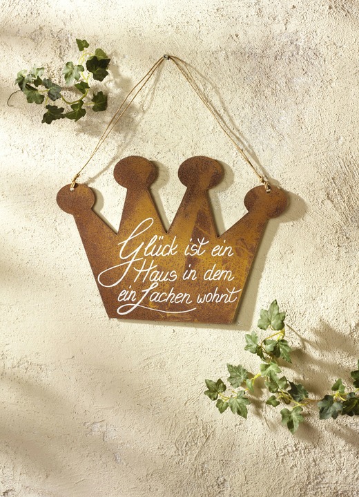 Gartendekoration - Deko-Schilder aus gerostetem Stahlblech, in Farbe ROSTFARBEN, in Ausführung Deko-Schild Krone Ansicht 1