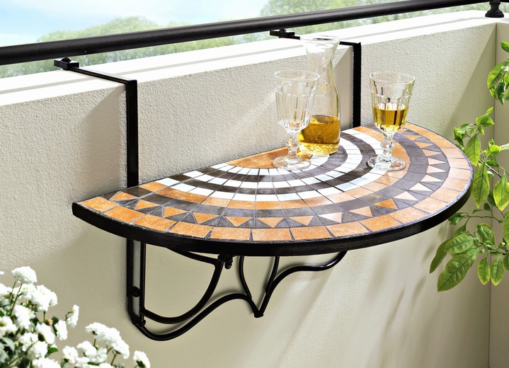 Gartenmöbel - Balkontisch zum Einhängen, in Farbe SCHWARZ Ansicht 1