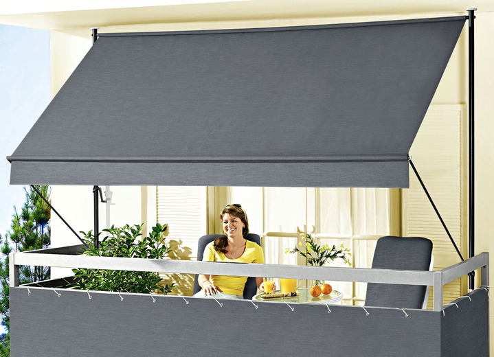 Sichtschutz und Sonnenschutz - Klemmmarkise Style, in Größe 150 (Breite 150 cm) bis 400 (Breite 400 cm), in Farbe ANTHRAZIT Ansicht 1