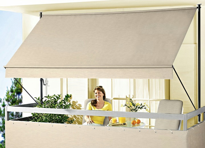 Sichtschutz und Sonnenschutz - Klemmmarkise Style, in Größe 150 (Breite ca. 150 cm) bis 400 (Breite ca. 400 cm), in Farbe TAUPE Ansicht 1