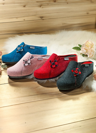 Hausschuhe - Hausschuh aus Wollfilz, in Größe 036 bis 042, in Farbe ROYALBLAU