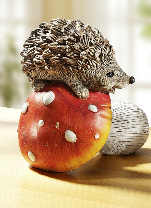 Figuren - Igel in verschiedenen Ausführungen, in Farbe , in Ausführung Igel auf Pilz