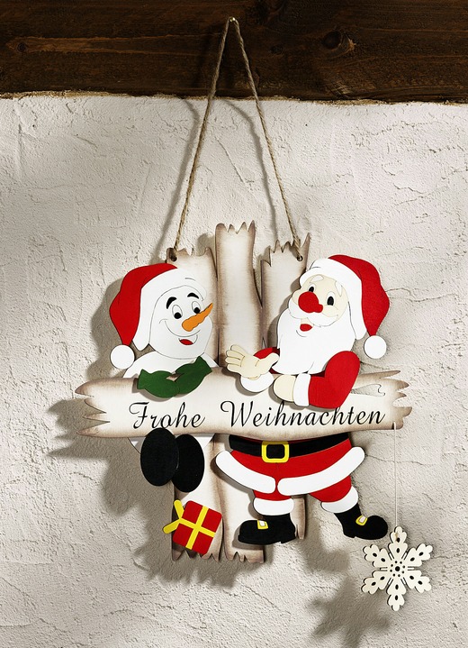 Weihnachtliche Dekorationen - Dekohänger aus Holz, in Farbe ROT