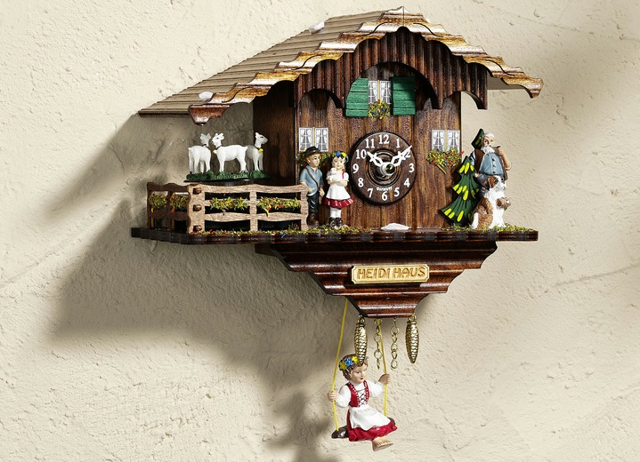 Uhren - Kuckucksuhr aus Holz, in Farbe