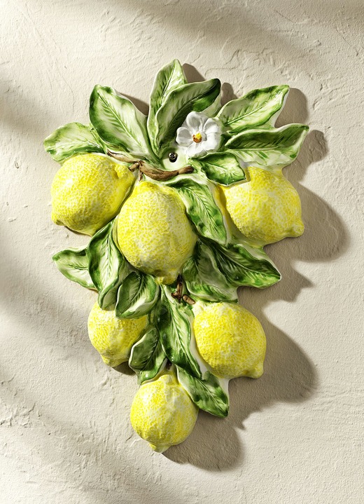 Wohnaccessoires - Wanddekoration aus italienischer Keramik, in Farbe GELB
