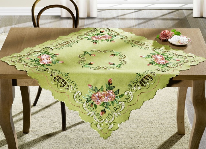 Heimtextilien - Aufwendig gearbeitete Accessoires, in Größe 101 (Deckchen, 35x 50 cm) bis 404 (Kissenbezug, 40x 40 cm), in Farbe GRÜN Ansicht 2