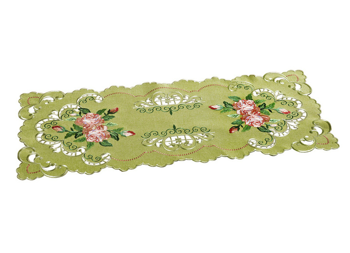 Heimtextilien - Aufwendig gearbeitete Accessoires, in Größe 101 (Deckchen, 35x 50 cm) bis 404 (Kissenbezug, 40x 40 cm), in Farbe GRÜN Ansicht 4