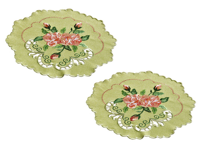 Heimtextilien - Aufwendig gearbeitete Accessoires, in Größe 101 (Deckchen, 35x 50 cm) bis 404 (Kissenbezug, 40x 40 cm), in Farbe GRÜN Ansicht 5