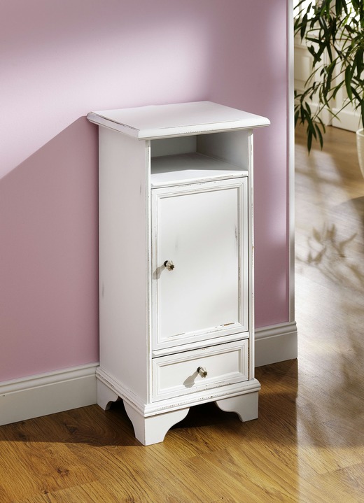 Sideboards & Kommoden - Kommode, 1-türig, mit eingearbeiteten Gebrauchsspuren, in Farbe ANTIKWEISS Ansicht 1