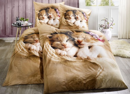 "Dobnig" Bettwäsche mit Katzenkindern