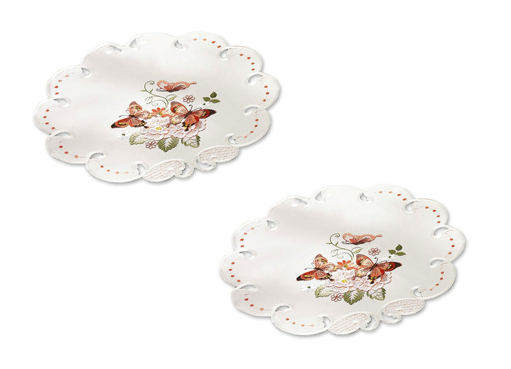 Tischdecken - Elegant gestaltete Tisch- und Raumdekoration, in Größe 100 (Deckchen, 30x 45 cm) bis 404 (Kissenbezug, 40x 40 cm), in Farbe ROT Ansicht 3