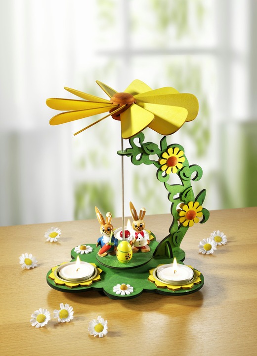 - Tischpyramide aus Holz, in Farbe GRÜN-GELB Ansicht 2