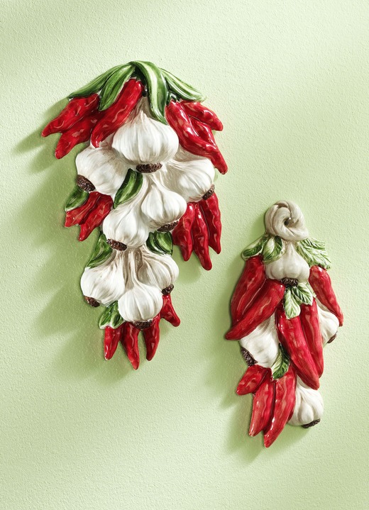 - Wanddekoration in wertvoller Handarbeit, in Farbe WEISS-ROT, in Ausführung groß Ansicht 2