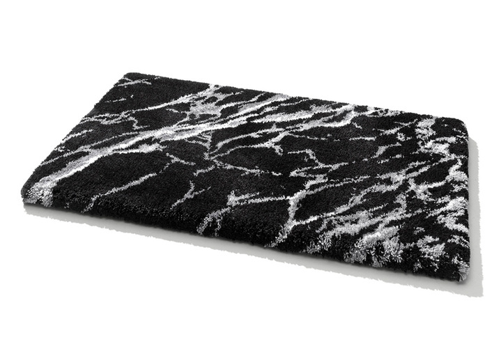 Badgarnituren - Badgarnitur von Grund mit Marmor-Dessin, in Größe 100 (Vorleger halbrund, 50x 80 cm) bis 112 (Motiv-WC-Deckelbezug, 47x 50 cm), in Farbe TERRA Ansicht 8