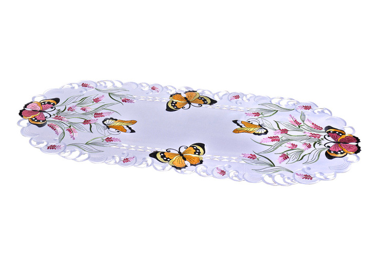 Tischdecken - Tisch- und Raumdekoration aus dem Hause Schäfer, in Größe 101 (Läufer, 40x 90 cm) bis 404 (Kissenbezug, 40x 40 cm), in Farbe WEISS Ansicht 3