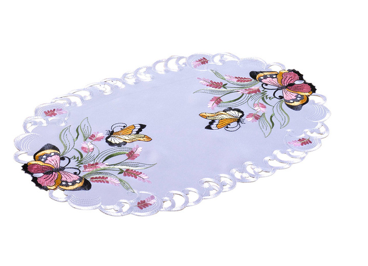 Tischdecken - Tisch- und Raumdekoration aus dem Hause Schäfer, in Größe 101 (Läufer, 40x 90 cm) bis 404 (Kissenbezug, 40x 40 cm), in Farbe WEISS Ansicht 5