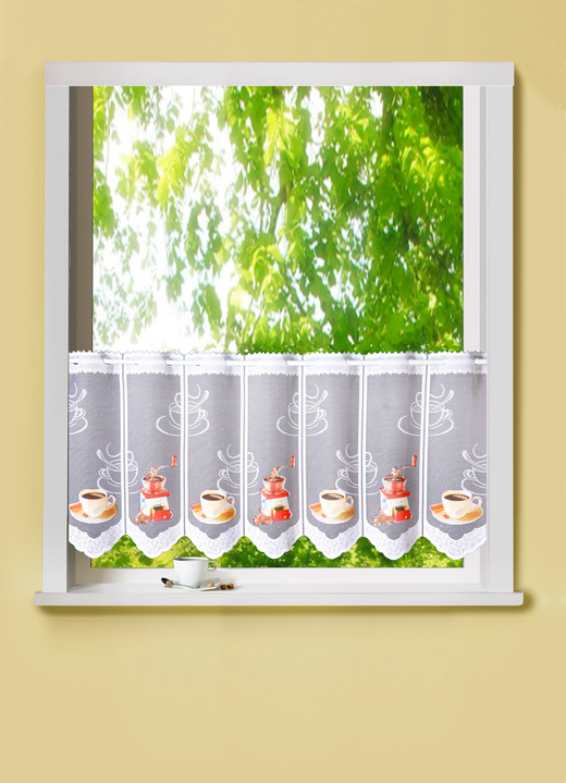 - Kurzstore Kaffee mit Stangendurchzug, in Größe 824 (H45xB100 cm) bis 859 (H60xB145 cm), in Farbe BUNT