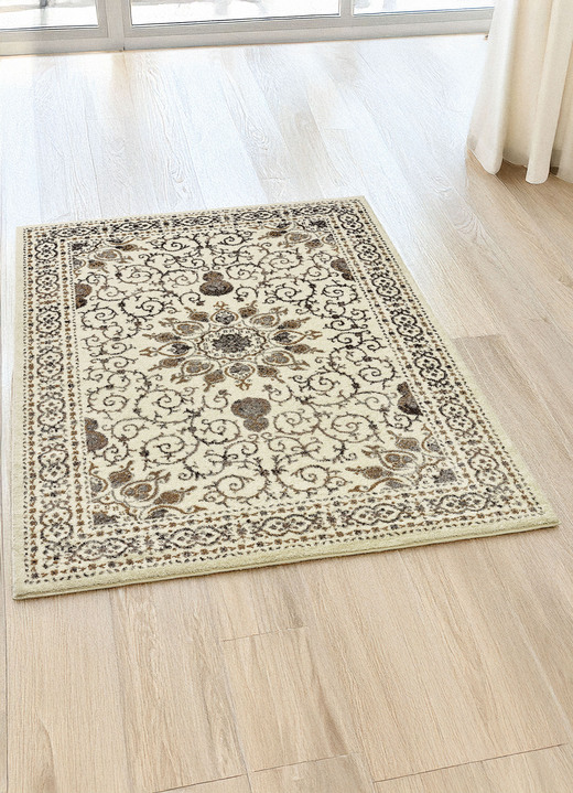 Heimtextilien - Brücken und Teppiche, in Größe 111 (Brücke, 60x110 cm) bis 249 (Teppich, 160x230 cm), in Farbe CREME-HELLGRAU