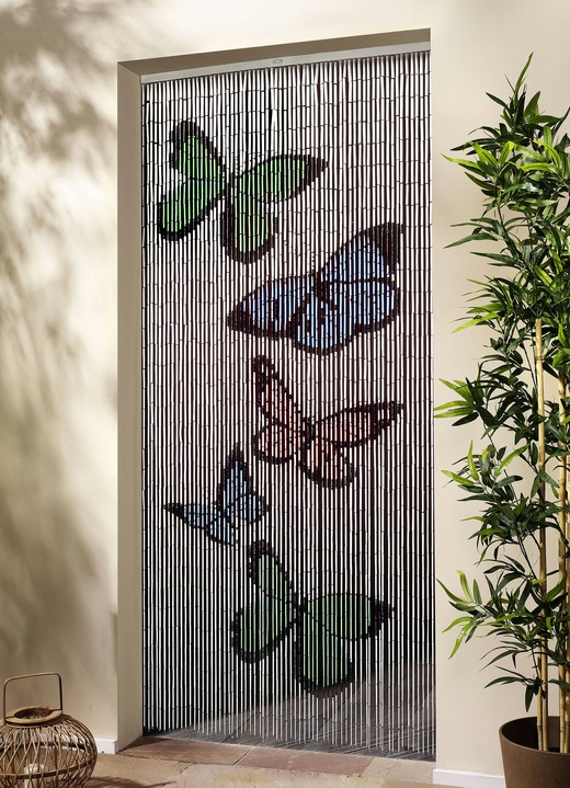 Sichtschutz und Sonnenschutz - Handbemalter Bambusvorhang , in Farbe BUNT