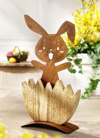 Hase Michl aus Stahlblech und Fichtenholz